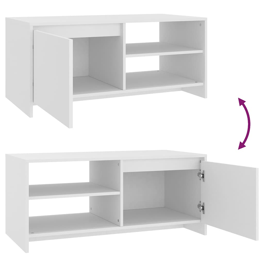Tavolino da Salotto Bianco 102x50x45 cm Legno Multistrato