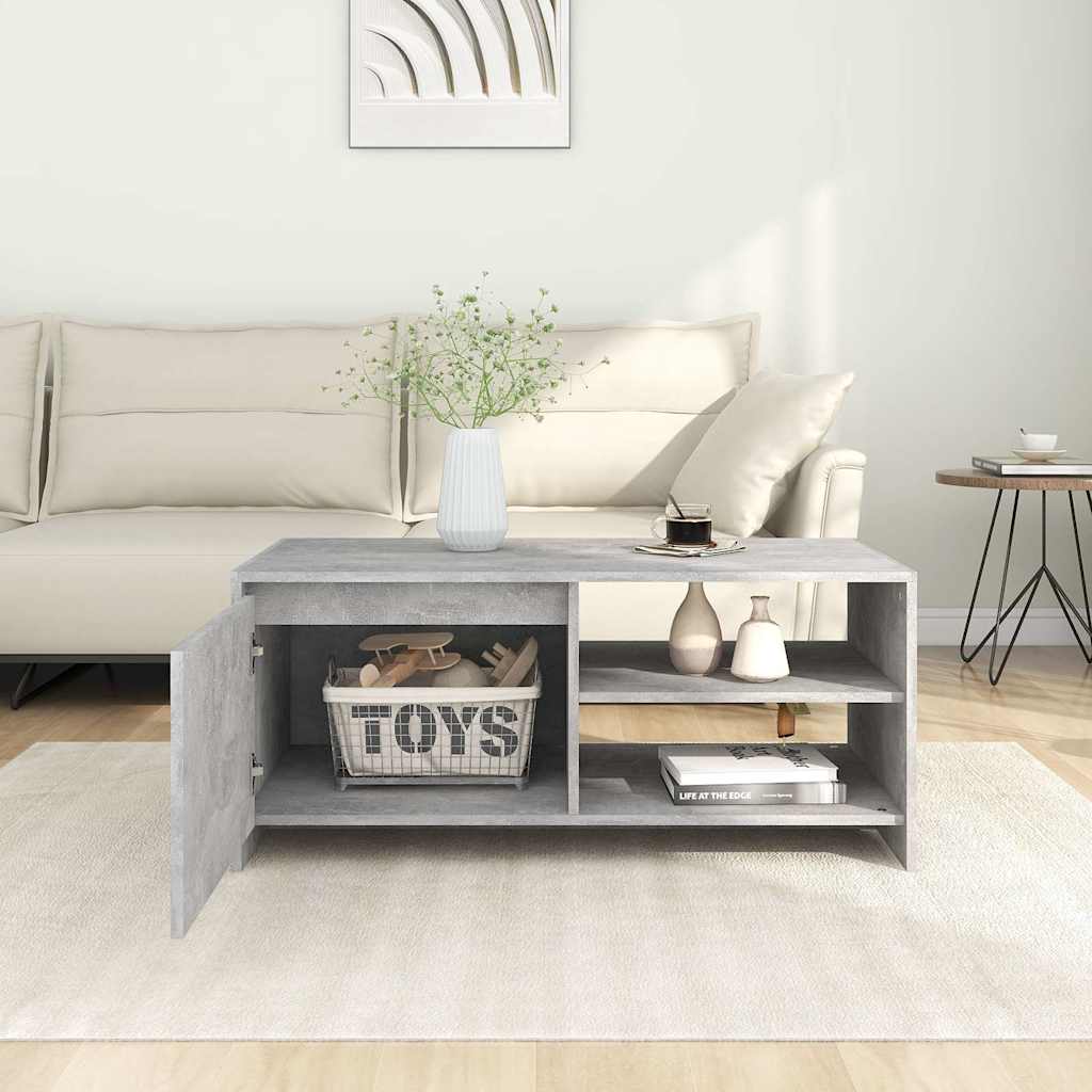 Tavolino Salotto Grigio Cemento 102x50x45 cm Legno Multistrato