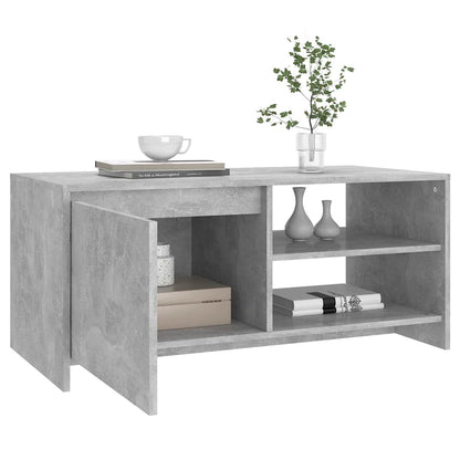 Tavolino Salotto Grigio Cemento 102x50x45 cm Legno Multistrato