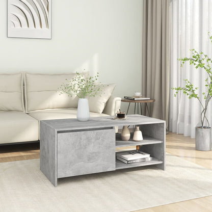 Tavolino Salotto Grigio Cemento 102x50x45 cm Legno Multistrato | homemem39