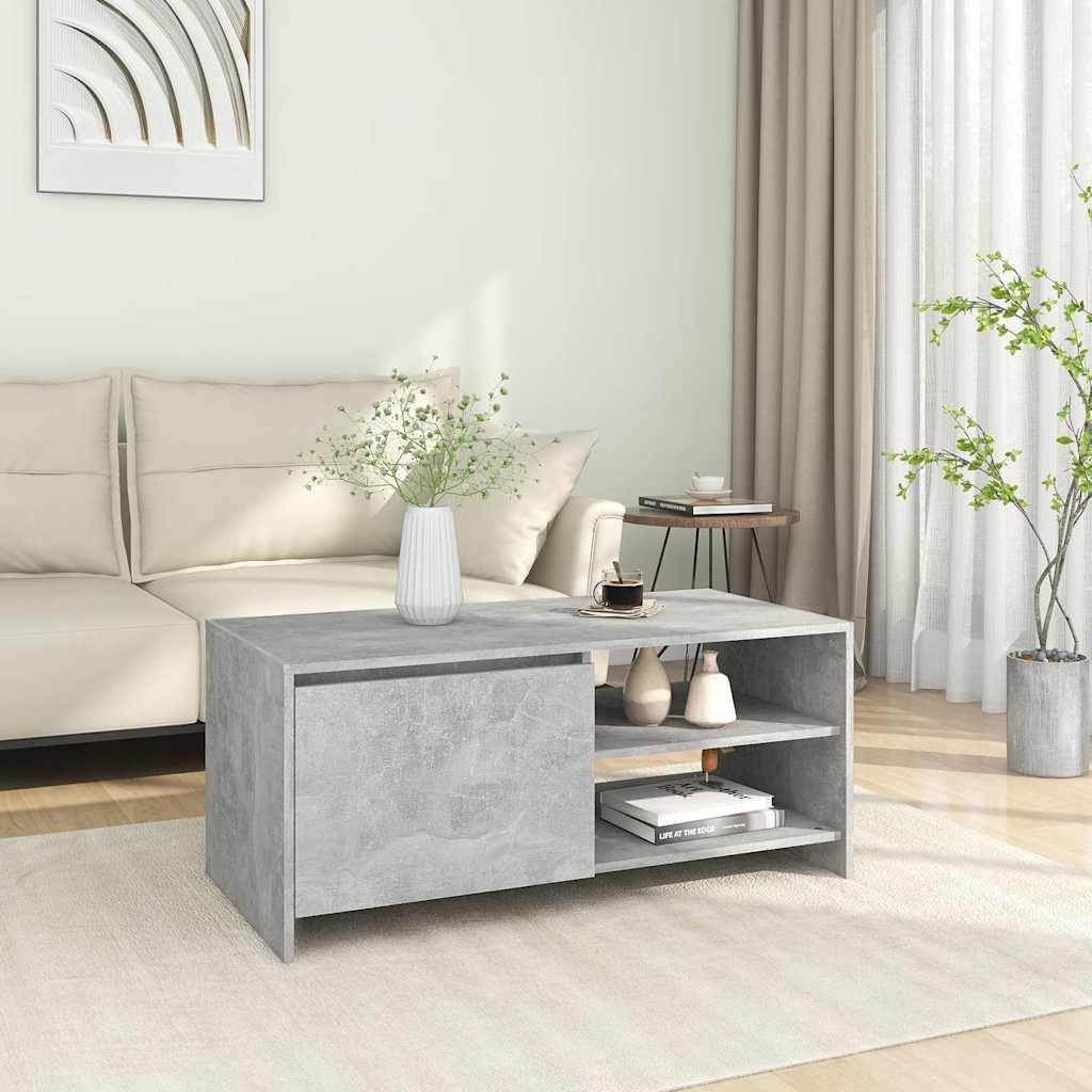 Tavolino Salotto Grigio Cemento 102x50x45 cm Legno Multistrato