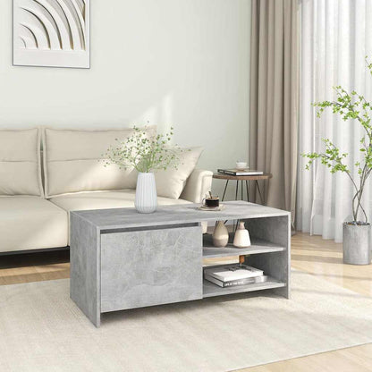 Tavolino Salotto Grigio Cemento 102x50x45 cm Legno Multistrato