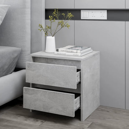 Comodino Grigio Cemento 45x34,5x44,5 cm in Truciolato - homemem39