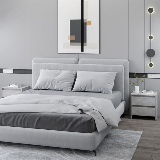 Comodini 2 pz Grigio Cemento 45x34,5x44,5 cm in Truciolato - homemem39