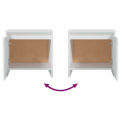 Comodino Bianco 45x34x44,5 cm in Truciolato - homemem39