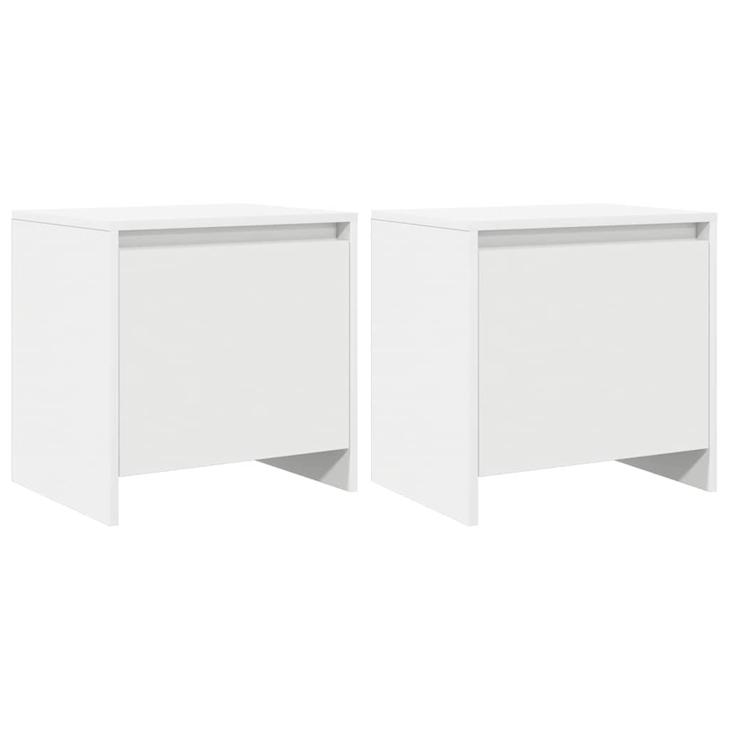 Comodini 2 pz Bianchi 45x34x44,5 cm in Truciolato