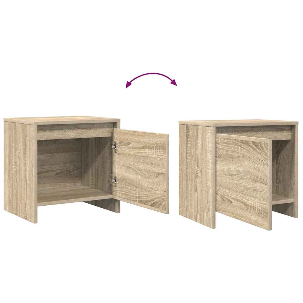 Comodini 2 pz Rovere Sonoma 45x34x44,5 cm in Truciolato | homemem39