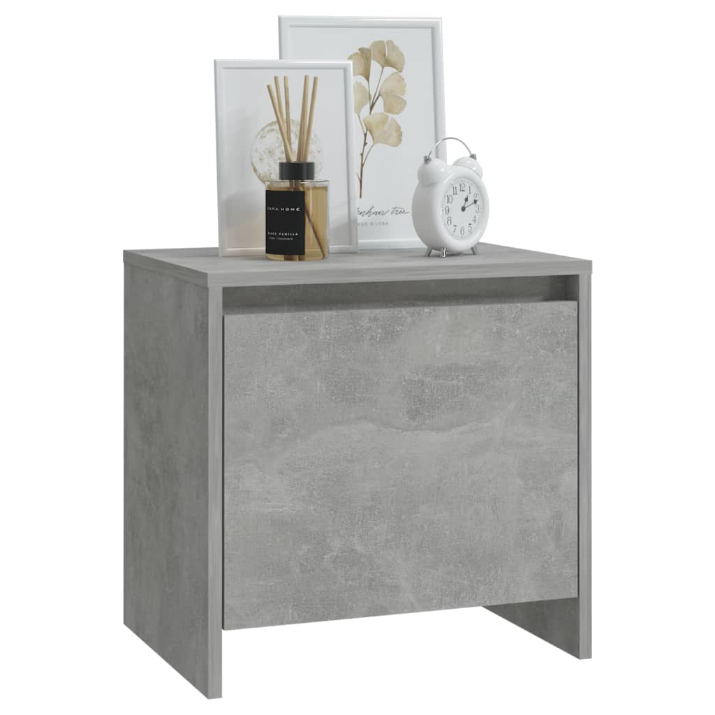 Comodino Grigio Cemento 45x34x44,5 cm in Truciolato - homemem39