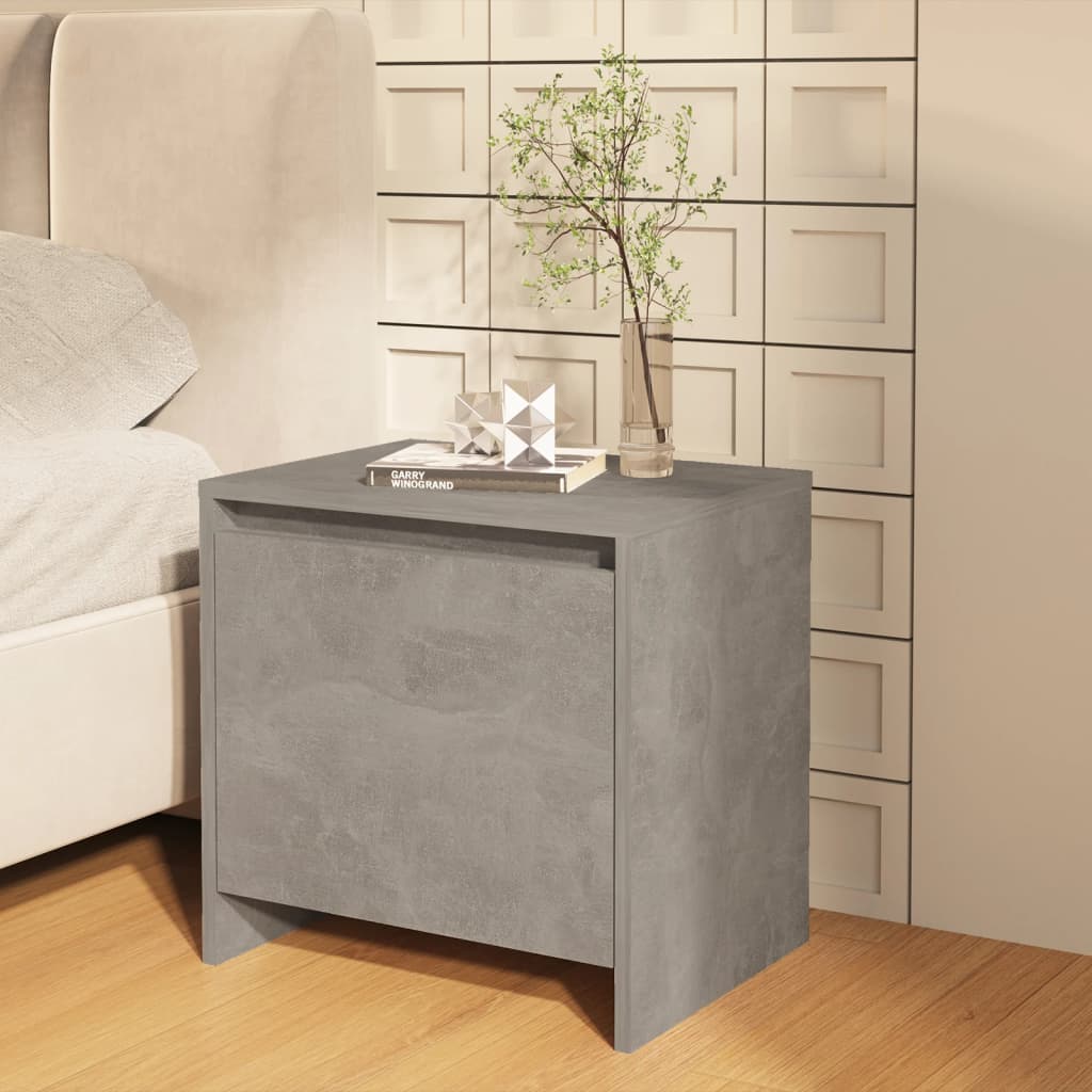 Comodino Grigio Cemento 45x34x44,5 cm in Truciolato - homemem39