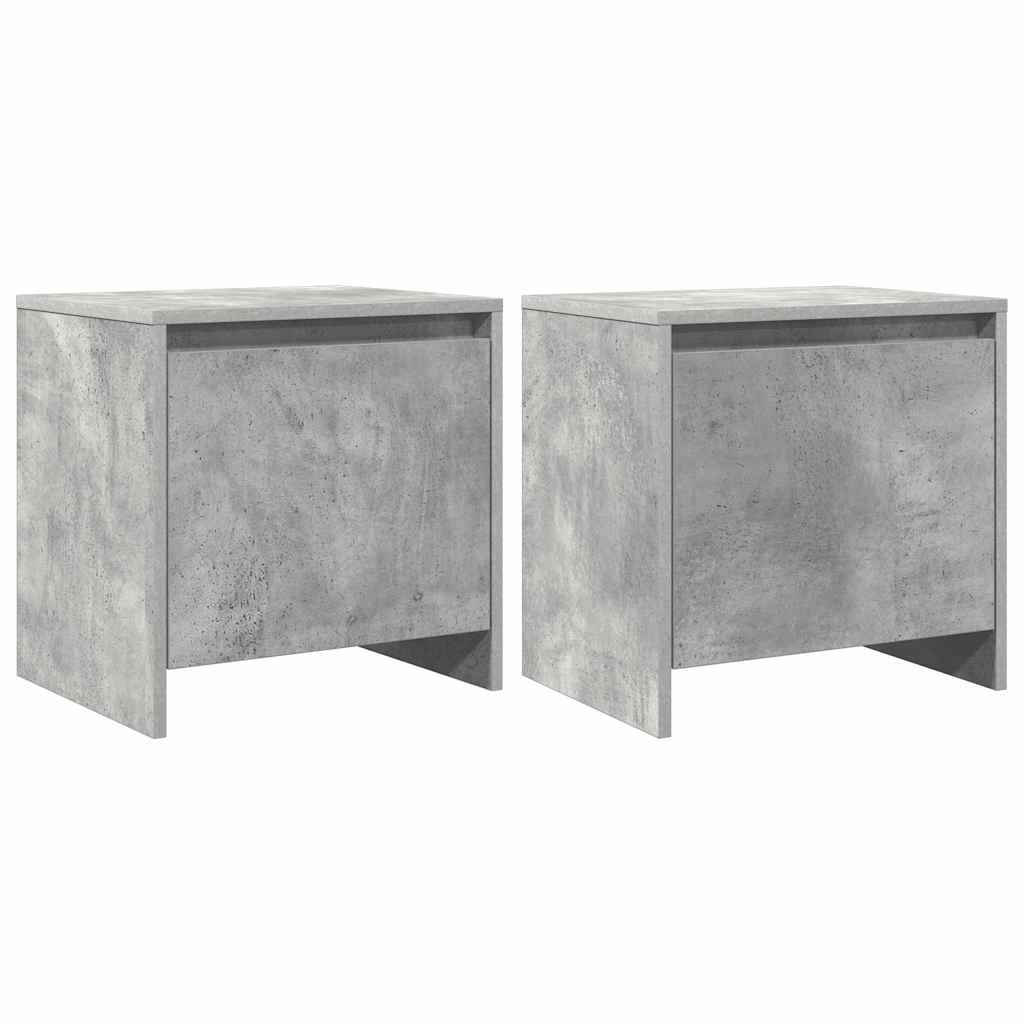 Comodini 2 pz Grigio Cemento 45x34x44,5 cm in Truciolato | homemem39