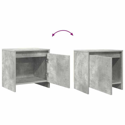 Comodini 2 pz Grigio Cemento 45x34x44,5 cm in Truciolato