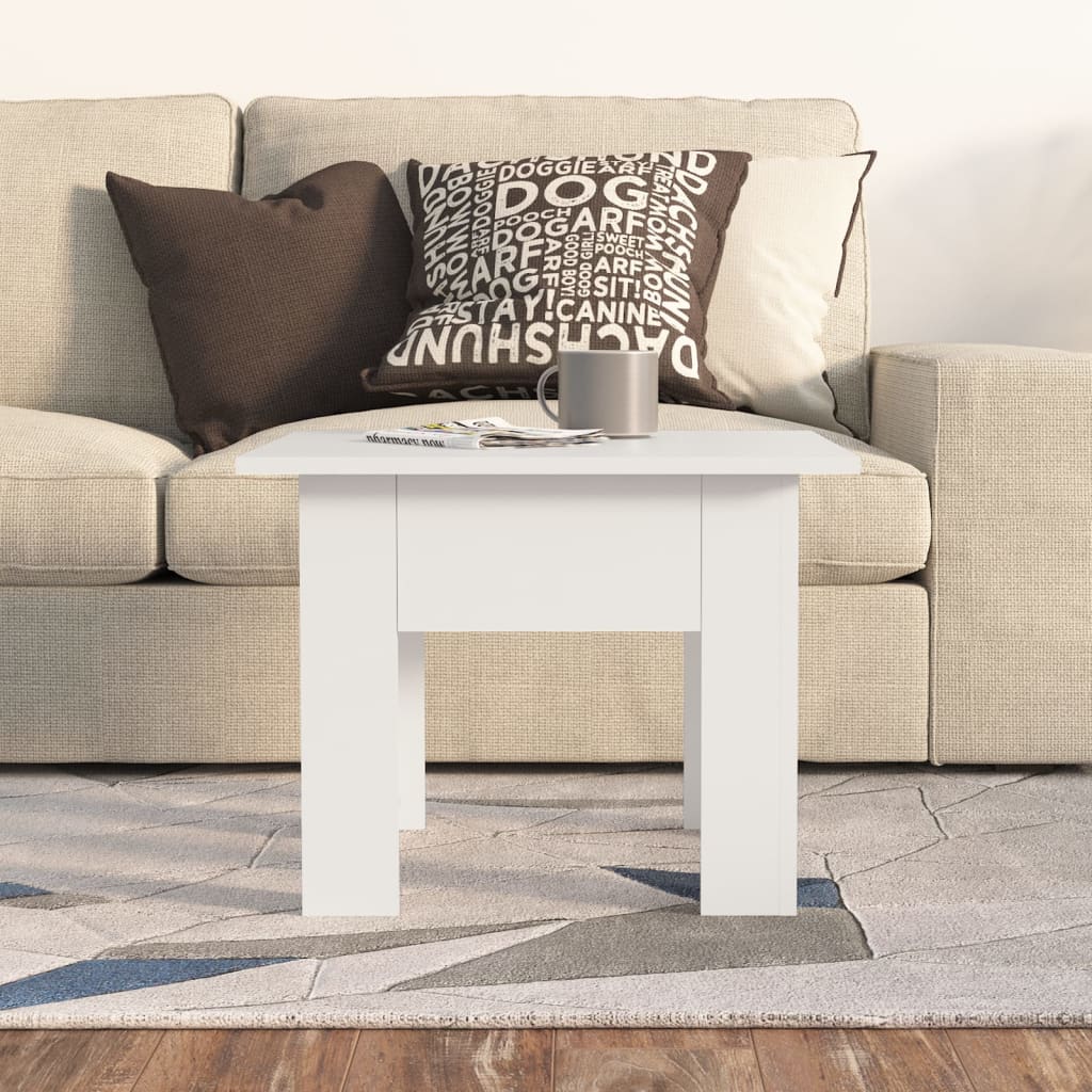 Tavolino da Salotto Bianco 55x55x42 cm in Legno Multistrato | homemem39