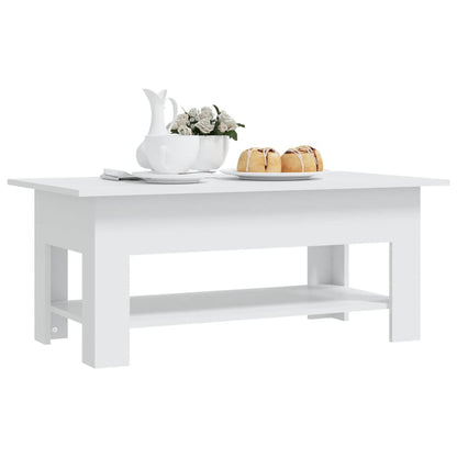 Tavolino da Salotto Bianco 102x55x42 cm in Truciolato | homemem39