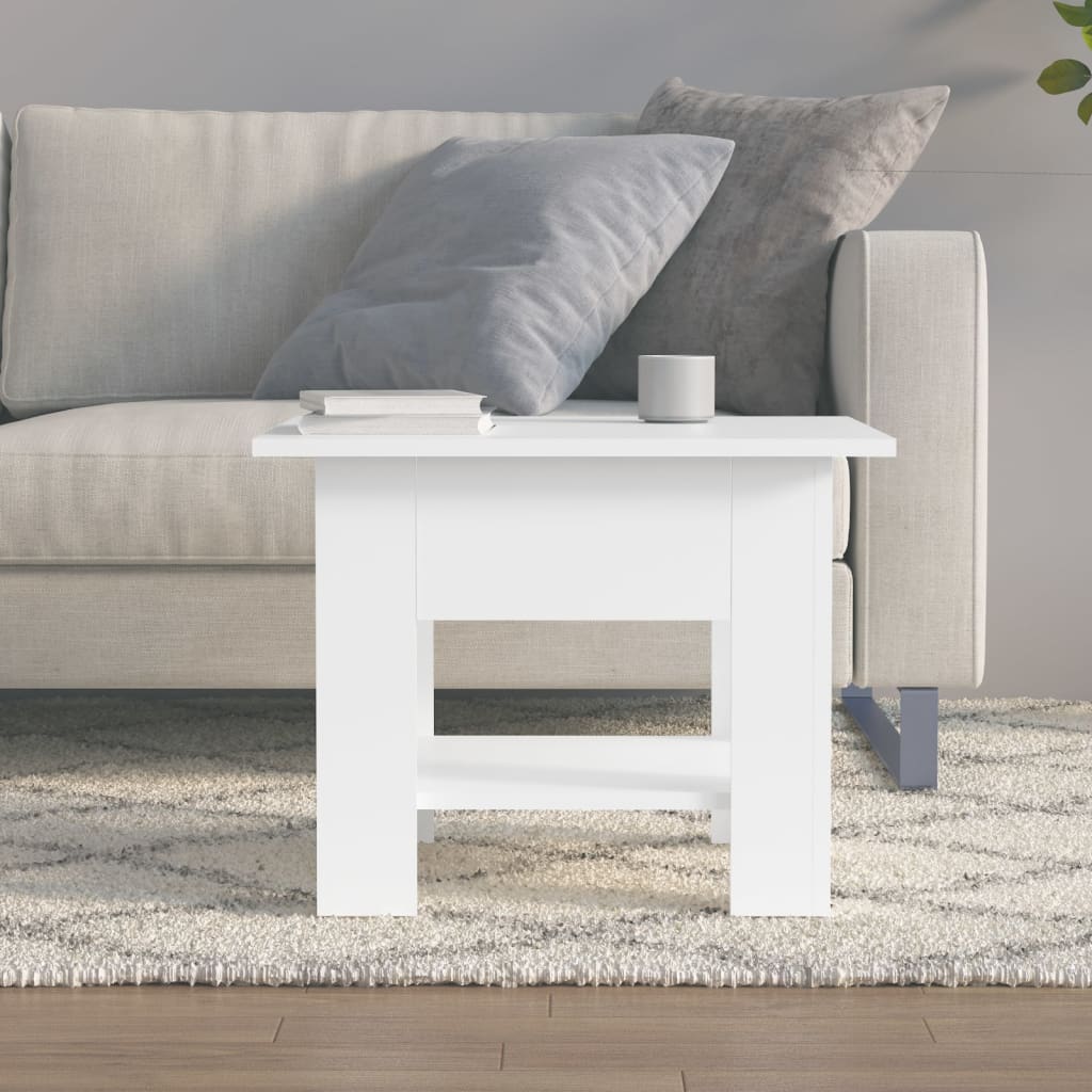 Tavolino da Salotto Bianco 55x55x42 cm in Truciolato | homemem39