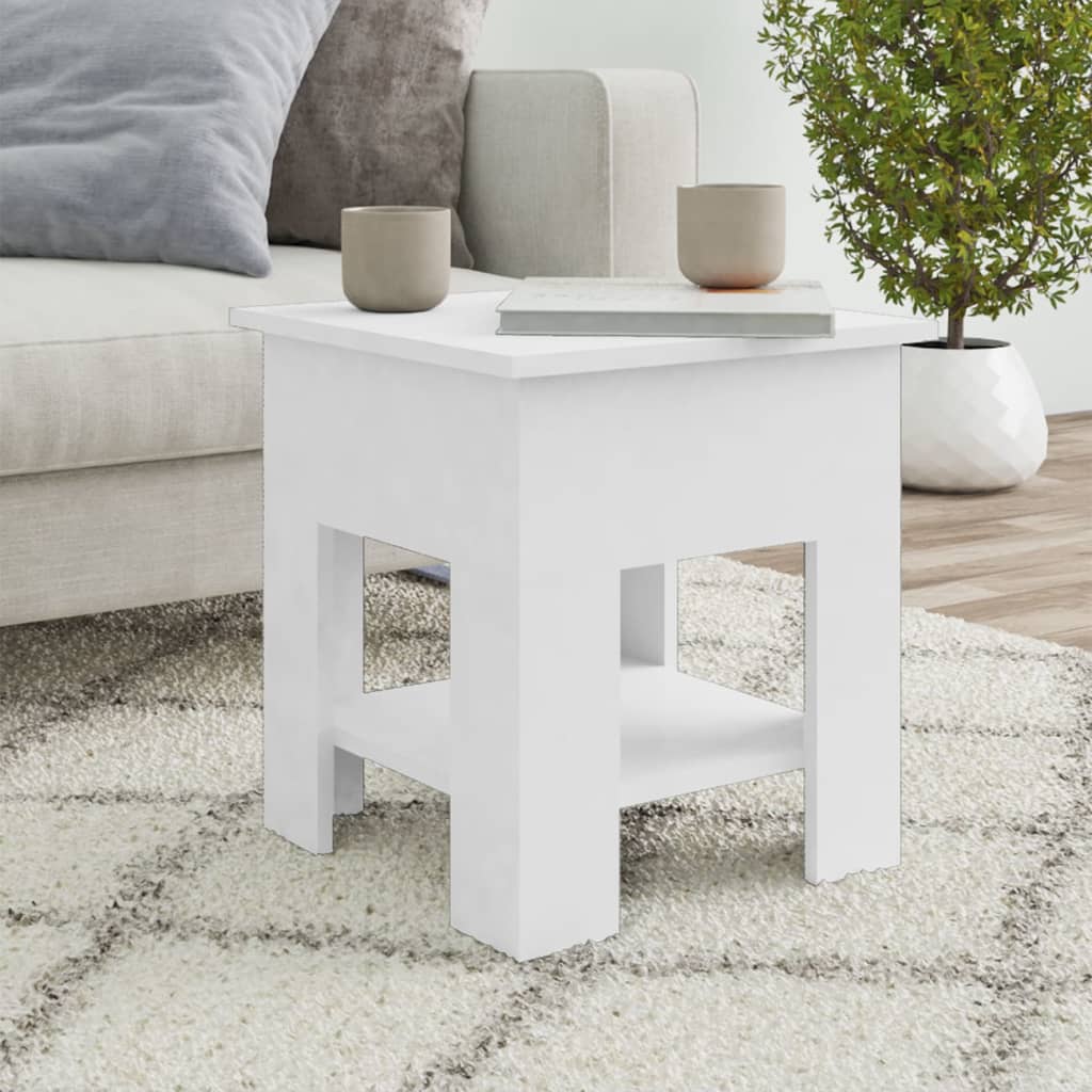 Tavolino da Salotto Bianco 40x40x42 cm in Legno Multistrato | homemem39