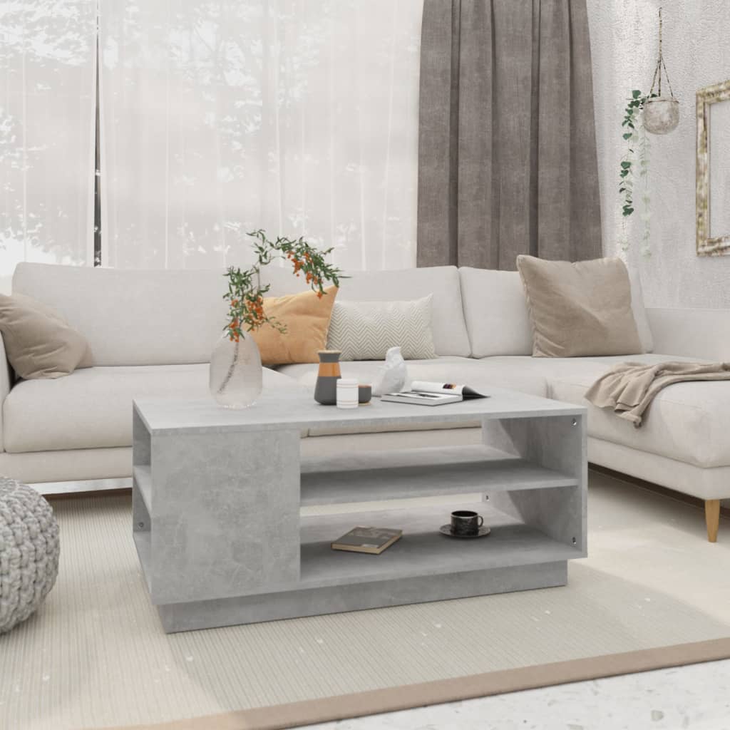 Tavolino da Salotto Grigio Cemento 102x55x43 cm in Truciolato | homemem39