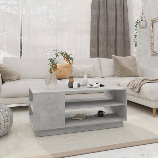 Tavolino da Salotto Grigio Cemento 102x55x43 cm in Truciolato | homemem39