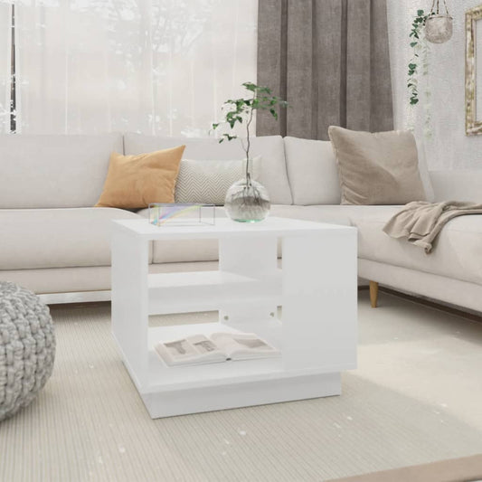 Tavolino da Salotto Bianco 55x55x43 cm in Truciolato | homemem39