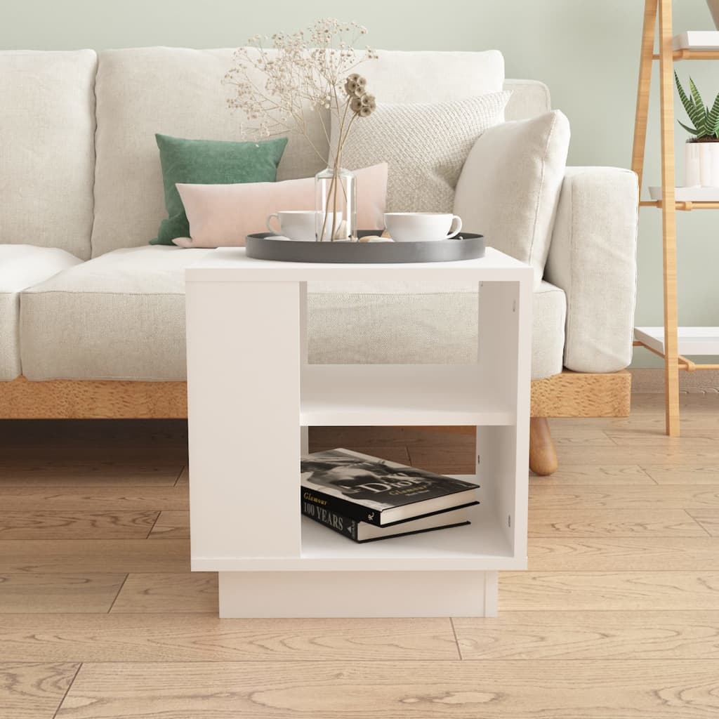 Tavolino da Salotto Bianco 40x40x43 cm in Legno Multistrato | homemem39