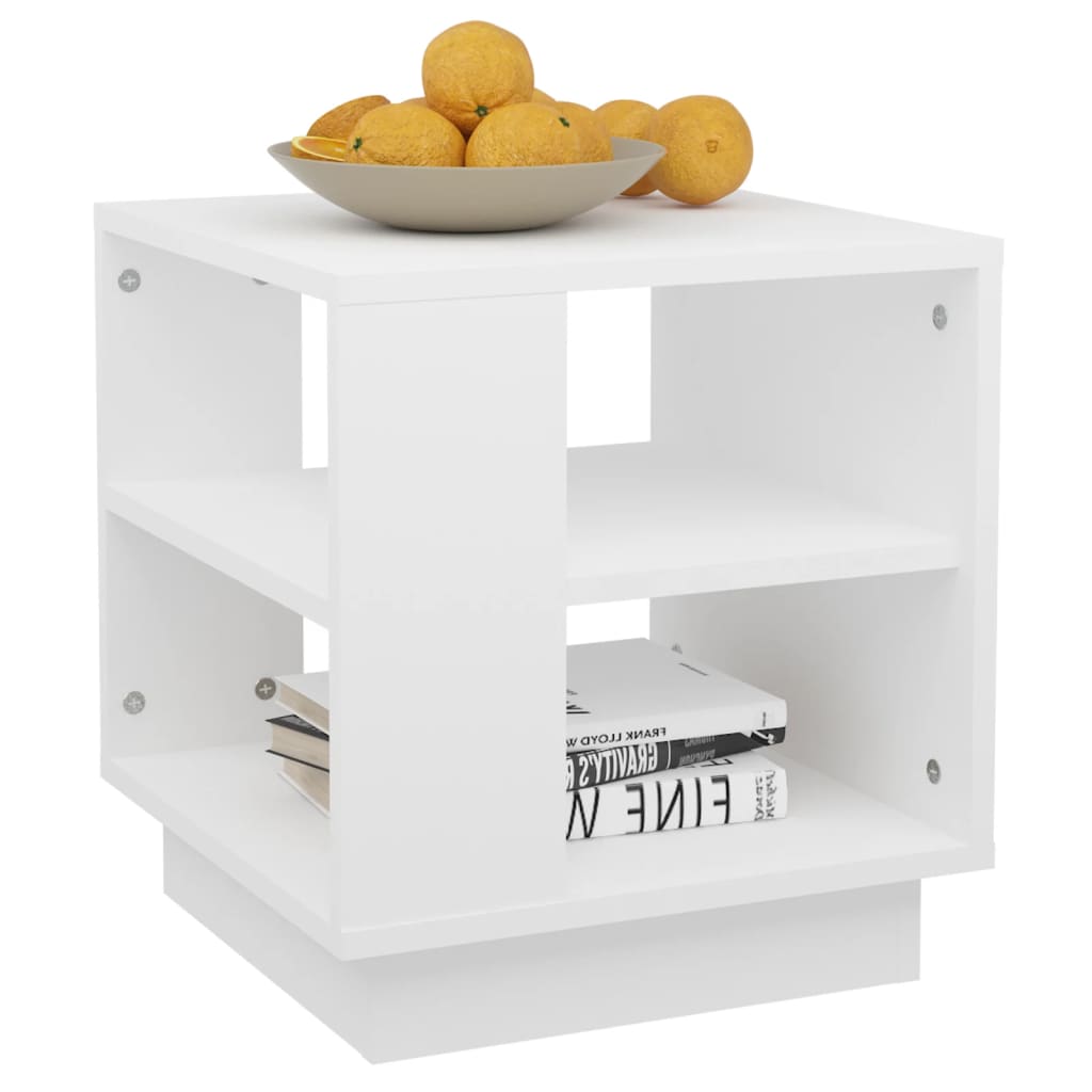 Tavolino da Salotto Bianco 40x40x43 cm in Legno Multistrato | homemem39