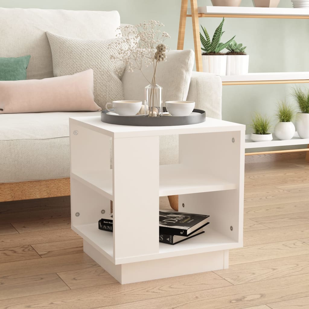 Tavolino da Salotto Bianco 40x40x43 cm in Legno Multistrato | homemem39
