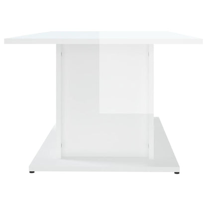 Tavolino da Salotto Bianco Lucido 102x55,5x40 cm in Truciolato