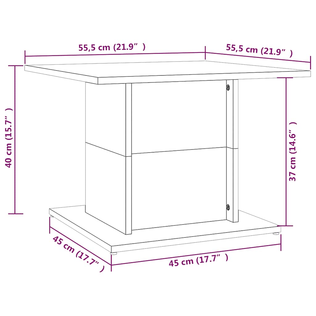 Tavolino da Salotto Nero 55,5x55,5x40 cm in Truciolato | homemem39