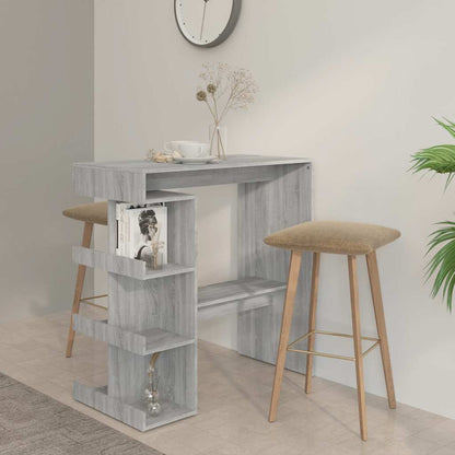 Tavolo Bar con Ripiano Grigio Sonoma 100x50x101,5 cm - homemem39