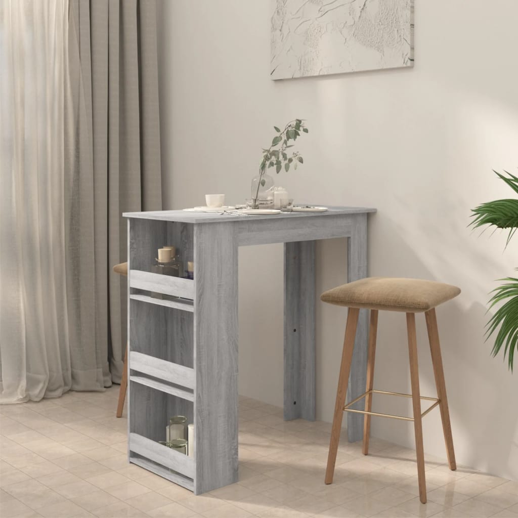 Tavolo Bar con Ripiani Grigio Sonoma 102x50x103,5cm Truciolato | homemem39