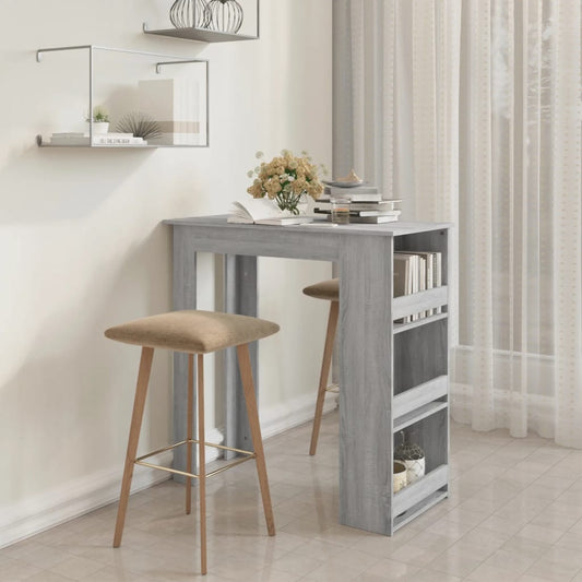 Tavolo Bar con Ripiani Grigio Sonoma 102x50x103,5cm Truciolato | homemem39