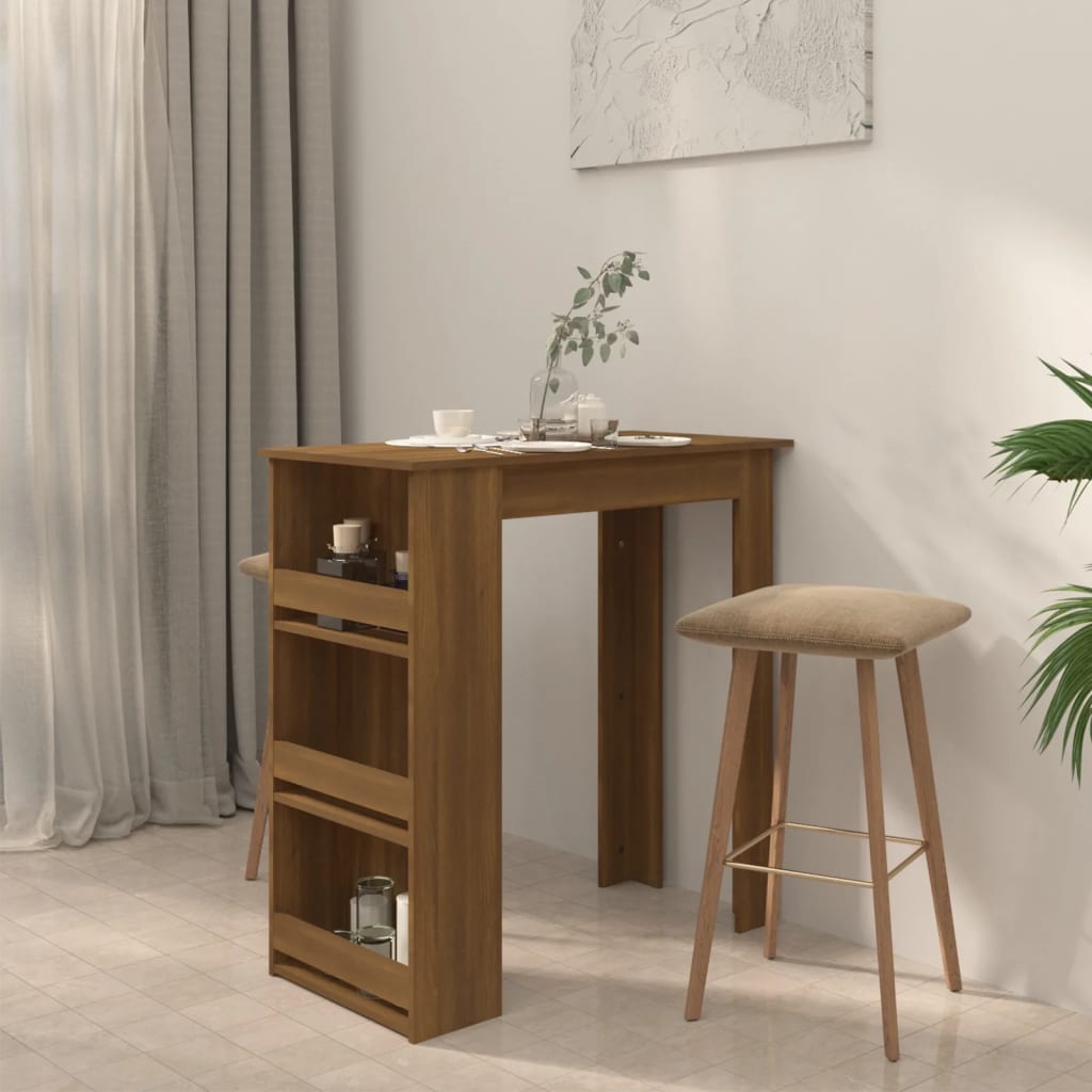 Tavolino da Bar con Ripiani Marrone Rovere 102x50x103,5 cm | homemem39