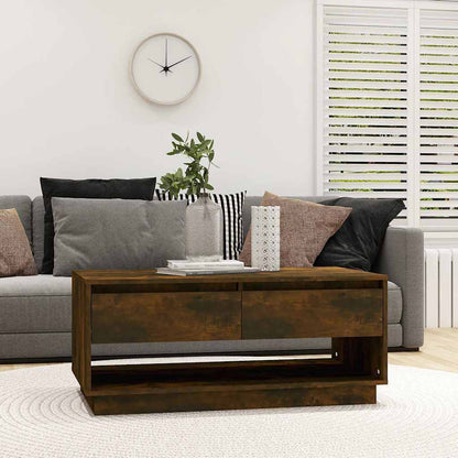 Tavolino da Salotto Rovere Fumo 102,5x55x44 cm in Truciolato