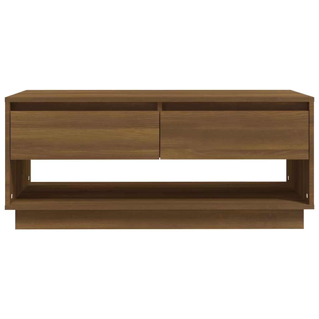 Tavolino da Salotto Marrone Rovere 102,5x55x44 cm in Truciolato