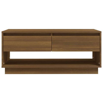 Tavolino da Salotto Marrone Rovere 102,5x55x44 cm in Truciolato