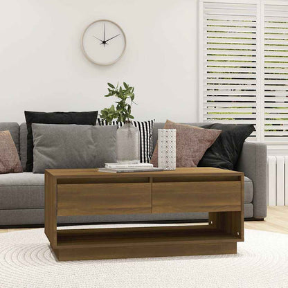 Tavolino da Salotto Marrone Rovere 102,5x55x44 cm in Truciolato