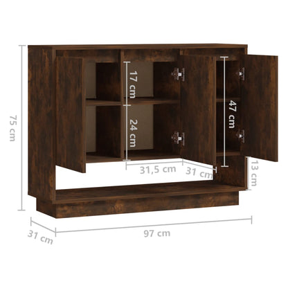 Credenza Rovere Fumo 97x31x75 cm in Truciolato - homemem39