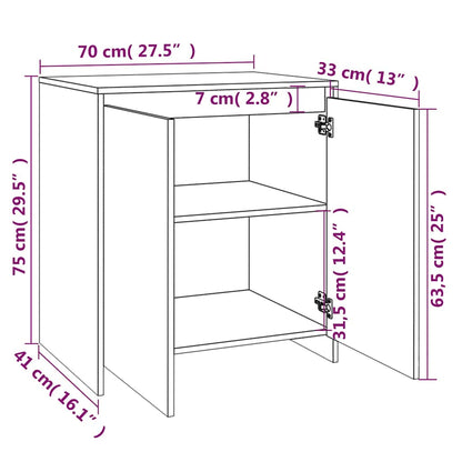 Credenza Grigio Sonoma 70x41x75 cm in Legno Multistrato
