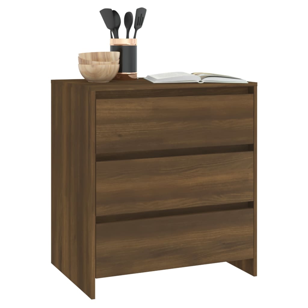 Credenza Rovere Marrone 70x41x75 cm in Truciolato - homemem39