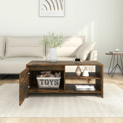 Tavolino da Salotto Rovere Fumo 102x50x45 cm Legno Multistrato | homemem39