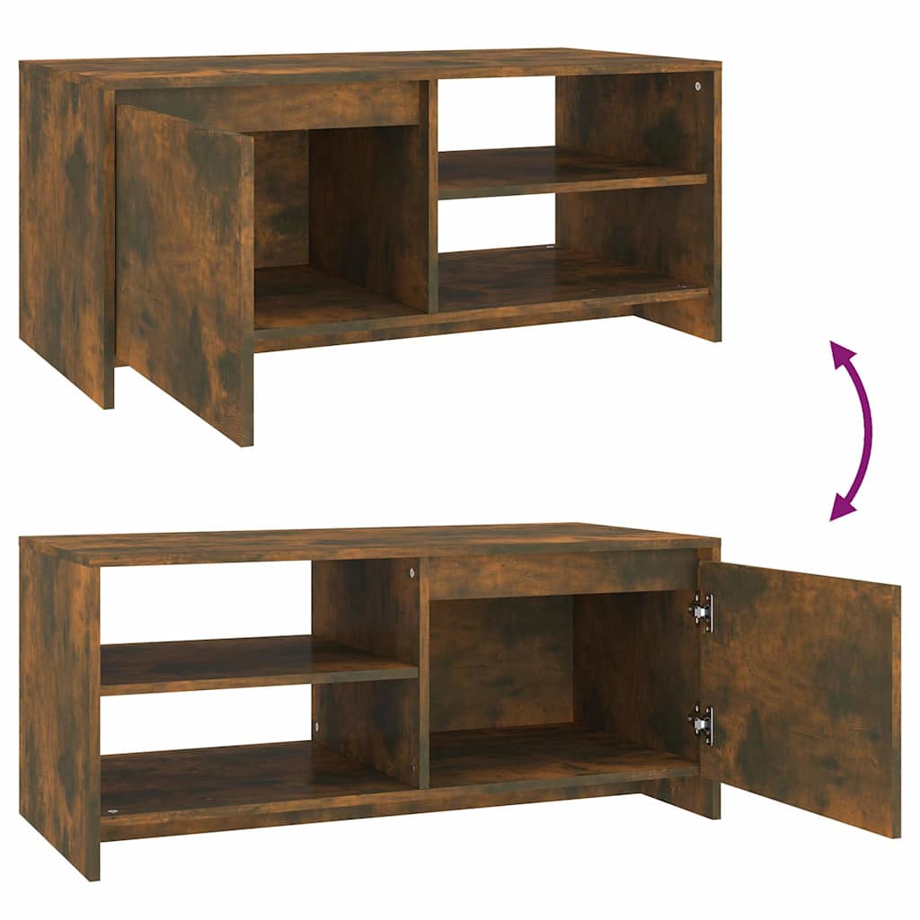 Tavolino da Salotto Rovere Fumo 102x50x45 cm Legno Multistrato