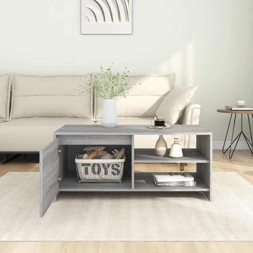 Tavolino da Salotto Grigio Sonoma 102x50x45cm Legno Multistrato