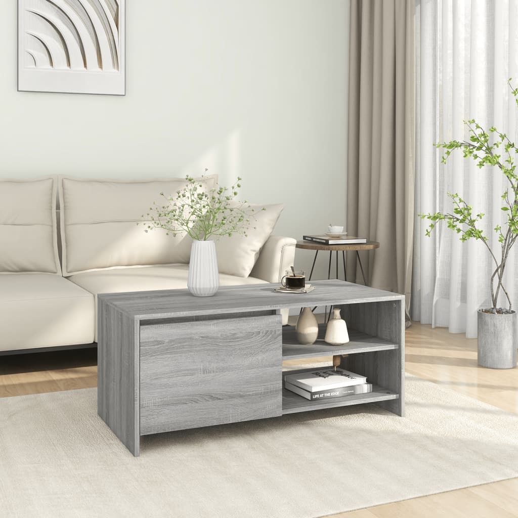 Tavolino da Salotto Grigio Sonoma 102x50x45cm Legno Multistrato | homemem39