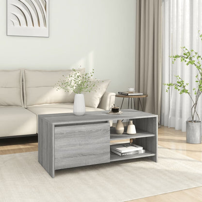 Tavolino da Salotto Grigio Sonoma 102x50x45cm Legno Multistrato | homemem39