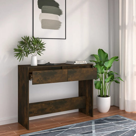 Tavolo Consolle Rovere Fumo 100x35x76,5 cm in Truciolato | homemem39