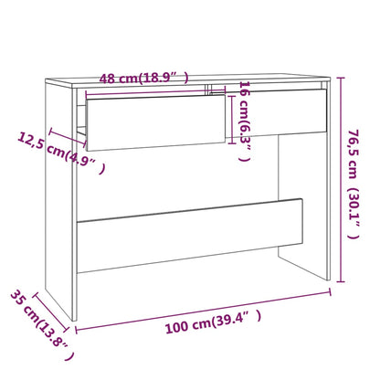 Tavolo Consolle Grigio Sonoma 100x35x76,5 cm in Truciolato | homemem39