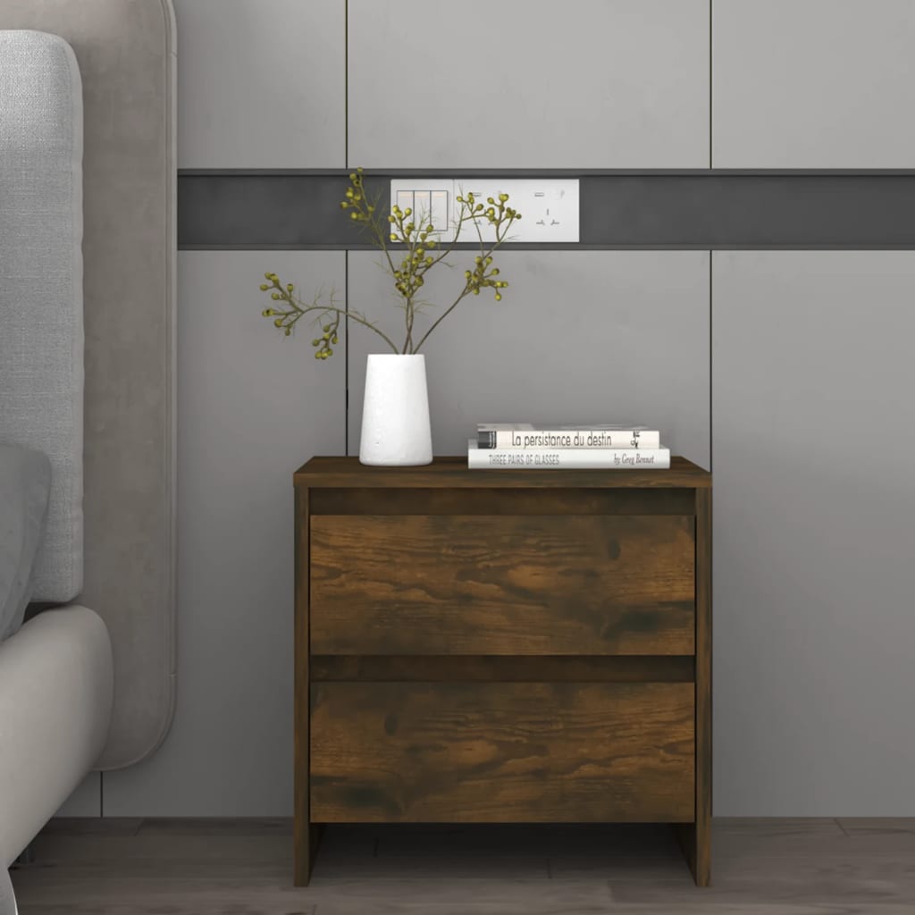 Comodini 2 pz Rovere Fumo 45x34,5x44,5 cm in Truciolato - homemem39