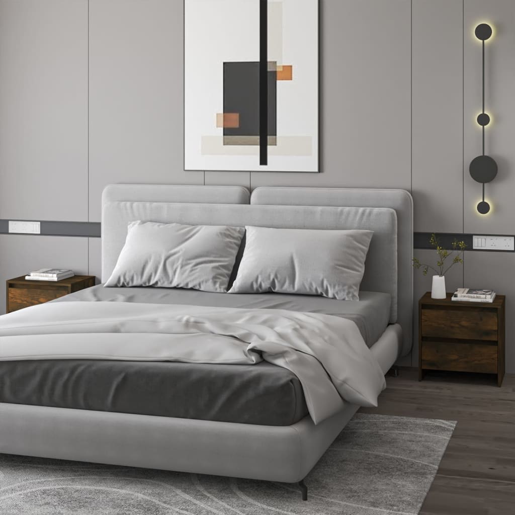 Comodini 2 pz Rovere Fumo 45x34,5x44,5 cm in Truciolato - homemem39