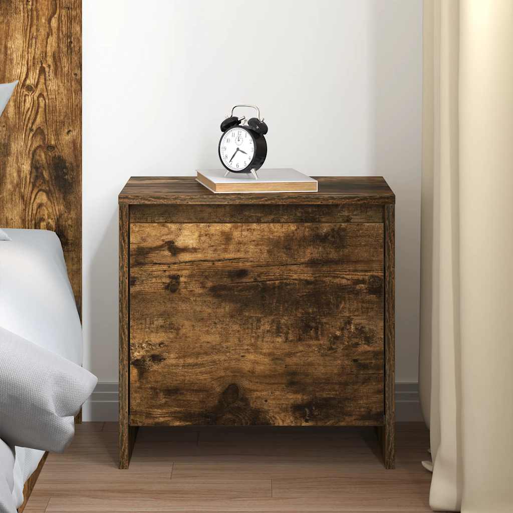 Comodino Rovere Fumo 45x34x44,5 cm in Truciolato