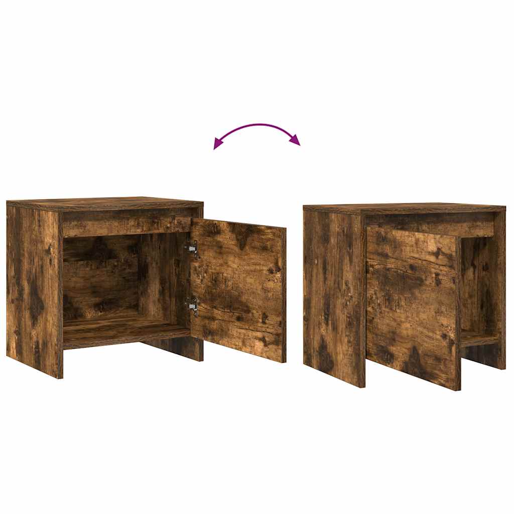 Comodino Rovere Fumo 45x34x44,5 cm in Truciolato