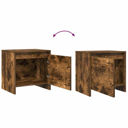 Comodino Rovere Fumo 45x34x44,5 cm in Truciolato